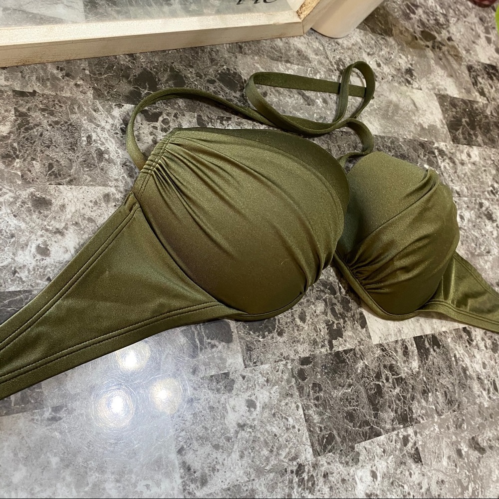 VICTORIAS SECRET olive green underwire bikini top